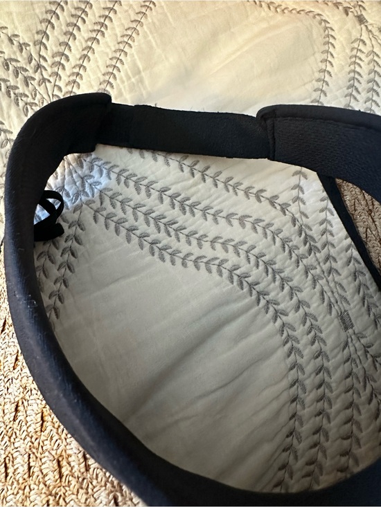 Renato Balestra Made In Italy Straw Sun Visor NWT Adjustable Velcro Tan Black main image 9